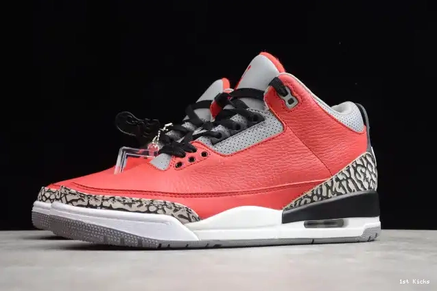 1st Kicks Air Cement 3 Jordan Red CK5692-600 0512